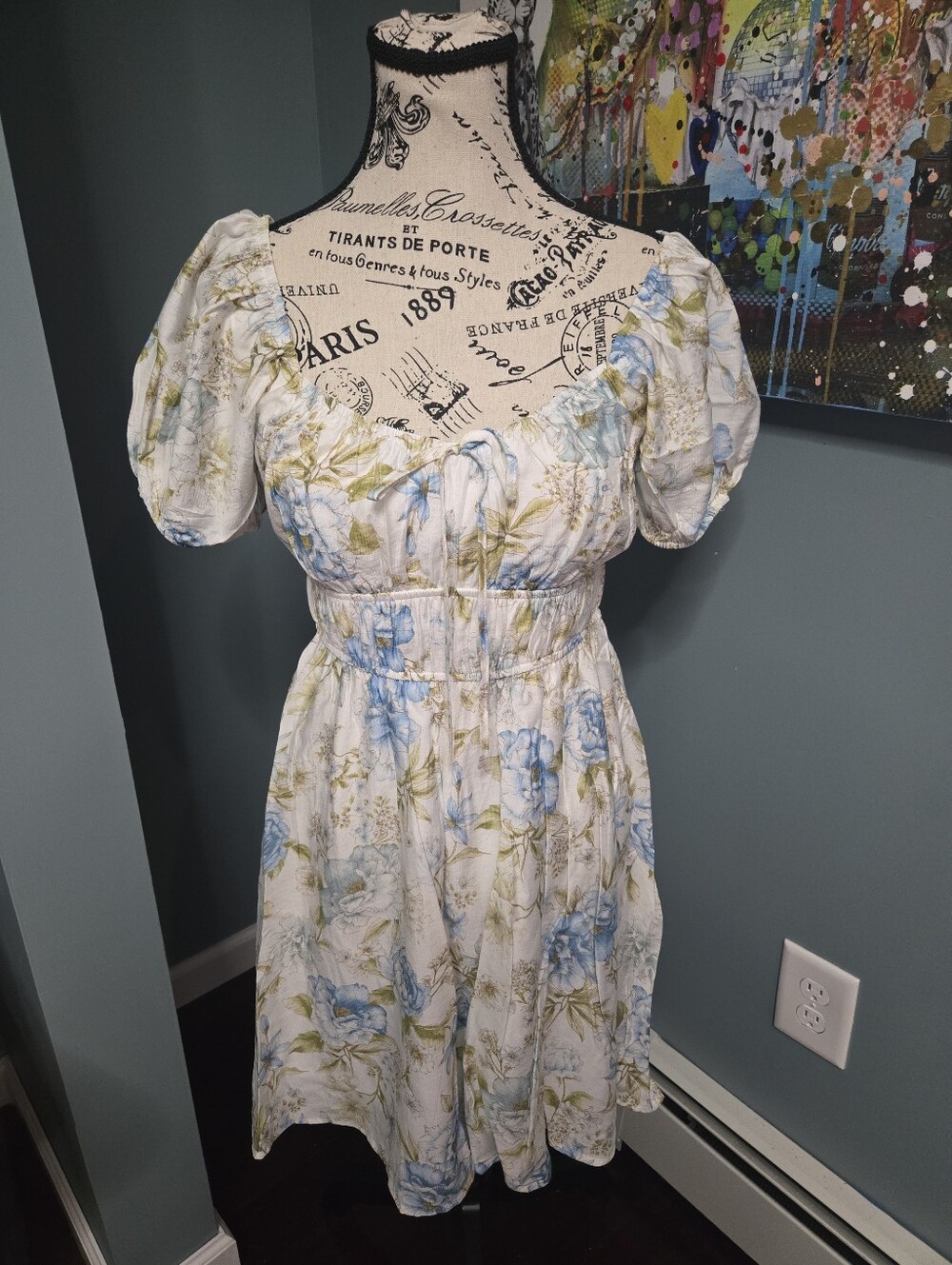 Blu Pepper Floral Puffed Sleeve Mini Dress